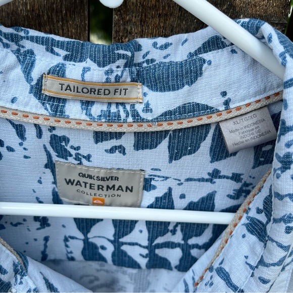 Quicksilver Men’s Waterman Collection Tailored Fit Kings Point Button Down Shirt - Picture 3 of 13